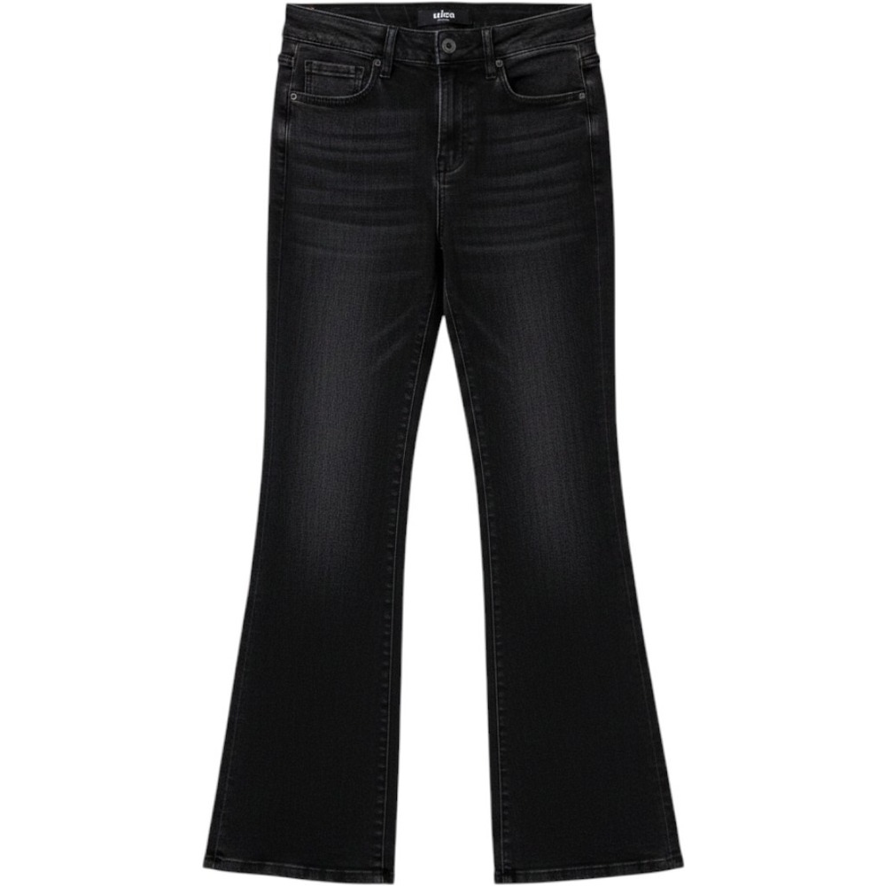Mica‎ Denim Womens High Rise Flare Jeans Washed Black Size 25 MDP-F3183BK